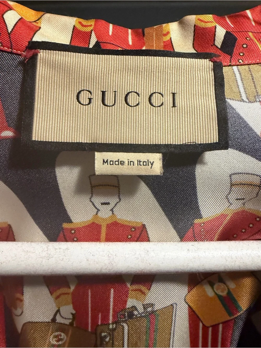 Gucci Black, Red & Cream Novelty Printed Short-Sleeve Button-Down Shirt